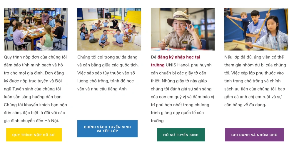 Thủ tục chuyển trường quốc tế tại UNIS Hà Nội 